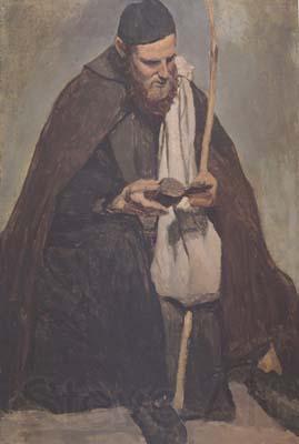 Jean Baptiste Camille  Corot Moine italien assis (mk11) Norge oil painting art